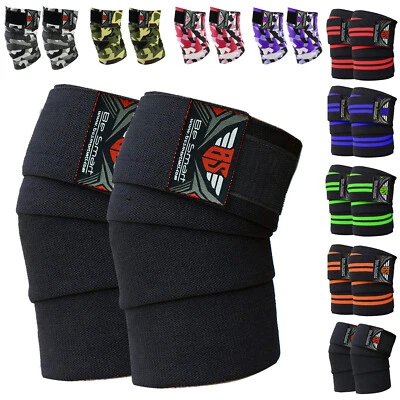 Knee Wraps Weight Lifting Knee Straps PowerLifting Knee Wrap Knee Gaurd Gym Pair - Image 1 of 2
