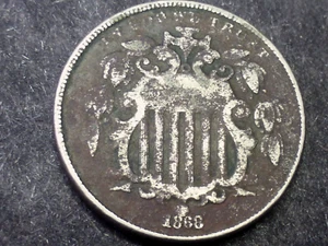 1868 SHIELD NICKEL - Picture 1 of 2