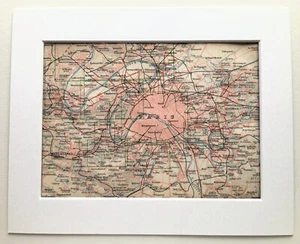 PARIS & ENVIRONS, City Plan FRANCE - 1913 Mounted Antique Map - Picture 1 of 1