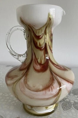 Glas Vase, Henkelvase Murano  Handarbeit ca. 24 cm Italy - Bild 1 von 4