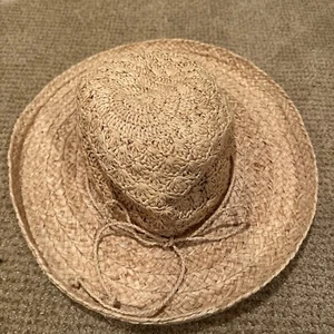 Women's The Scala Collection Straw Hat Tan Sun Beach Curved Brim Packable - Picture 1 of 6
