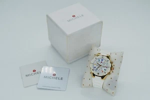 Michele Tahitian Jelly Bean Quartz Ladies Chronograph Watch New Battery Full Set - Picture 1 of 10