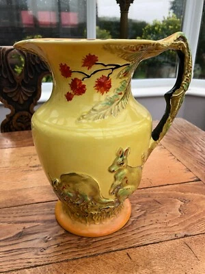 art deco burleigh ware - 10"  kangaroo colorful large jug - Image 1 of 4