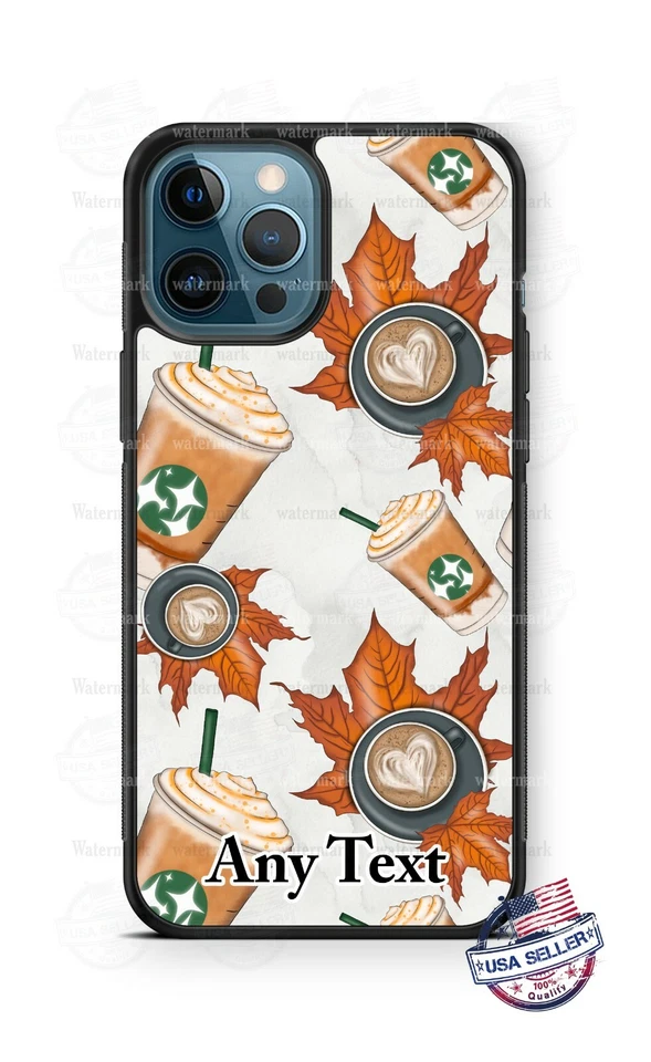 Fall leaves Star Coffee Drink Background Personalized Phone Case Cover Cute Gift - Photo 1/4