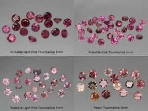 1x 4mm Pink Red Rubellite Peach Tourmaline Round Loose Faceted Natural Gemstone - Picture 1 of 23
