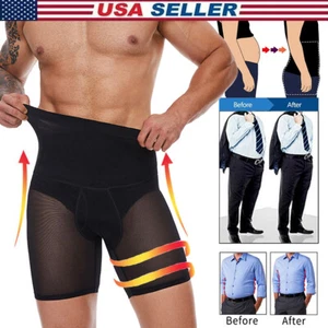 Men's Slimming Tummy Control Shorts High Waist Body Shaper Girdle Boxer Briefs - Picture 1 of 19