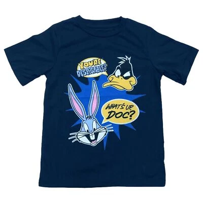 Looney Tunes Boys Blue Bugs Bunny & Daffy Duck T-Shirt Tee Shirt - Image 1 of 2