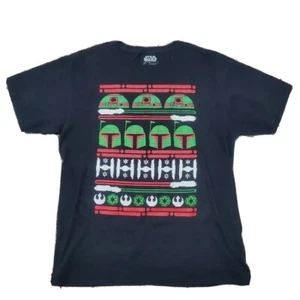 Camiseta gráfica para hombre Boba Fett R2D2 negra fea Navidad manga corta L - Imagen 1 de 8
