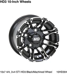 Set of (4) ITP or HD 10 x 7 Aluminum Golf Cart Car Rims Wheels - Picture 1 of 12