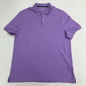 Camisa polo tejida Club Room para hombre grande manga corta púrpura abertura lateral dobladillo recto - Imagen 1 de 8