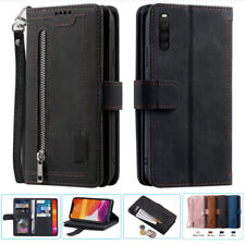 Leather Zipper Wallet Case Magnetic Flip Card Phone Case For Sony Xperia L4