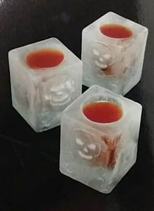Halloween Skull Ice Cube Shot Glass Mold Silicone Party 8-hole Tray - Picture 1 of 8