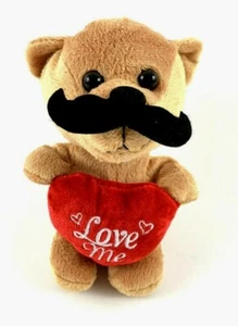 DAN DEE Collector's Choice, "Love Me", Mustache, Plush Teddy Bear. 8" x 5". VGC! - Picture 1 of 9