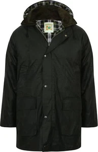 Mens Wax Coat Jacket Waxed Waterproof Winter Padded Quilted Fishing Shooting NEW - Picture 1 of 12