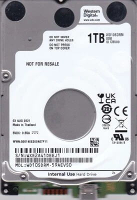 WD10SDRM-59AEVS0 s/n: WXE2A4 1TB DEC / 2018 Thailand USB-C 2.5" Western Digital - Image 1 of 4