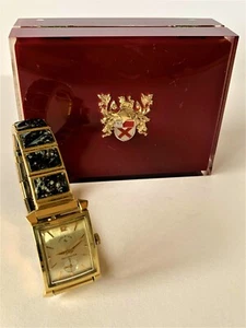 VINTAGE LORD ELGIN SHOCKMASTER 14K GOLD CASE MEN'S WRISTWATCH with box - Picture 1 of 17