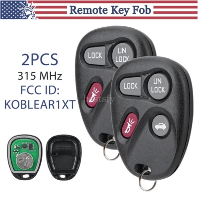 2x Mando a distancia de repuesto para Chevrolet Impala 2001 2002 2003 2004 2005 Foto 1 de 4