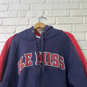 Ole Miss Dri Fit Full Zip Polyester Hoodie Size Medium PreOwned Good - Picture 1 of 3