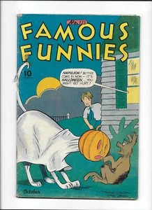 FAMOUS FUNNIES #123 [1944 FR-GD] HALLOWEEN COVER! - Picture 1 of 2