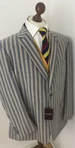 Boating Blazer Mens Striped Mod Regatta by Brook Taverner 48R “Barbican” New! - Picture 1 of 15