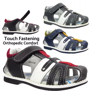 BOYS CASUAL BEACH WALKING HIKING ORTHOPEDIC SPORTS SUMMER SANDALS KIDS UK SIZE - Picture 1 of 11