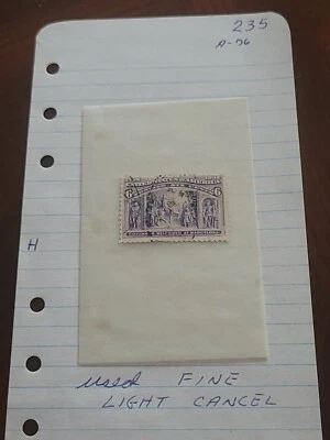 #235 – 1893 6c Columbian Commemorative Stamp H F - Image 1 of 3