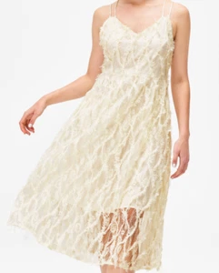 Cider LOST WITH YOU IVORY LACE MIDI DRESS M - Picture 1 of 10