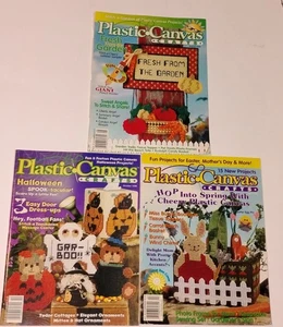 Lot Of Three Plastic Canvas Crafts Magazines From 1998 And 1999 - Picture 1 of 8