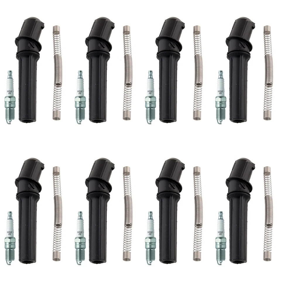 NGK 8 V-Power Spark Plugs 8 Coil Boots Kit for Ford Crown Victoria F-150 V8 Vin9 - Image 1 of 1