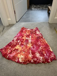 Gonna floreale Marks And Spencer UK10 rossa - Foto 1 di 4