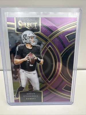 2023 Select Aidan O’Connell Premier Level Purple Prizm RC /75 Raiders #163  - Image 1 of 2