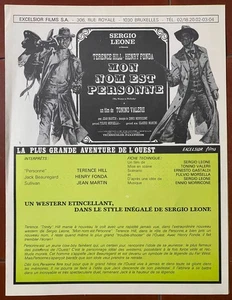 Dossier de presse MON NOM EST PERSONNE Il mio nome e nessuno TERENCE HILL 1973 - Foto 1 di 2