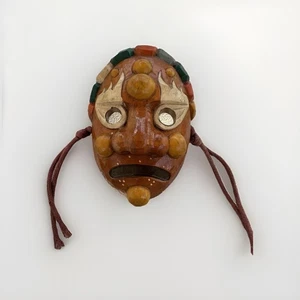 Vintage koreanische traditionelle Hahoetal Holz hängende Maske - Bild 1 von 5