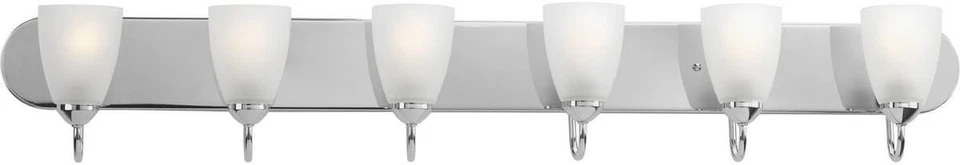 Progress Lighting P2714-15 48" 6-Light Etched Glass Bathroom Vanity Light Chrome - Image 1 of 1