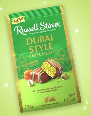 Russell Stover ESTILO DUBAI Chocolate con Mantequilla de Pistacho y Kataifi *BB 3/2026* Foto 1 de 4