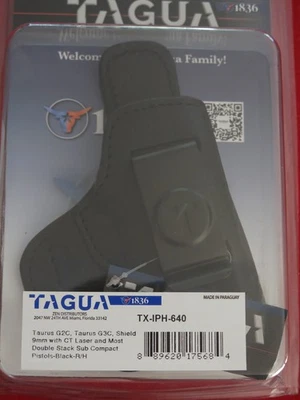 Funda IWB de cuero derecha Tagua para Taurus G3C-Shield 9 mm con láser CT negra "Leer" Foto 1 de 4