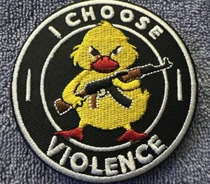 I CHOOSE VIOLENCE 3x3 Embroidered Morale Patch Hook Backing Brand New - Picture 1 of 4