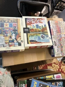 2 New York Puzzle Company Lot  Total 3 Art Shop,central Park Row,metro - Picture 1 of 6