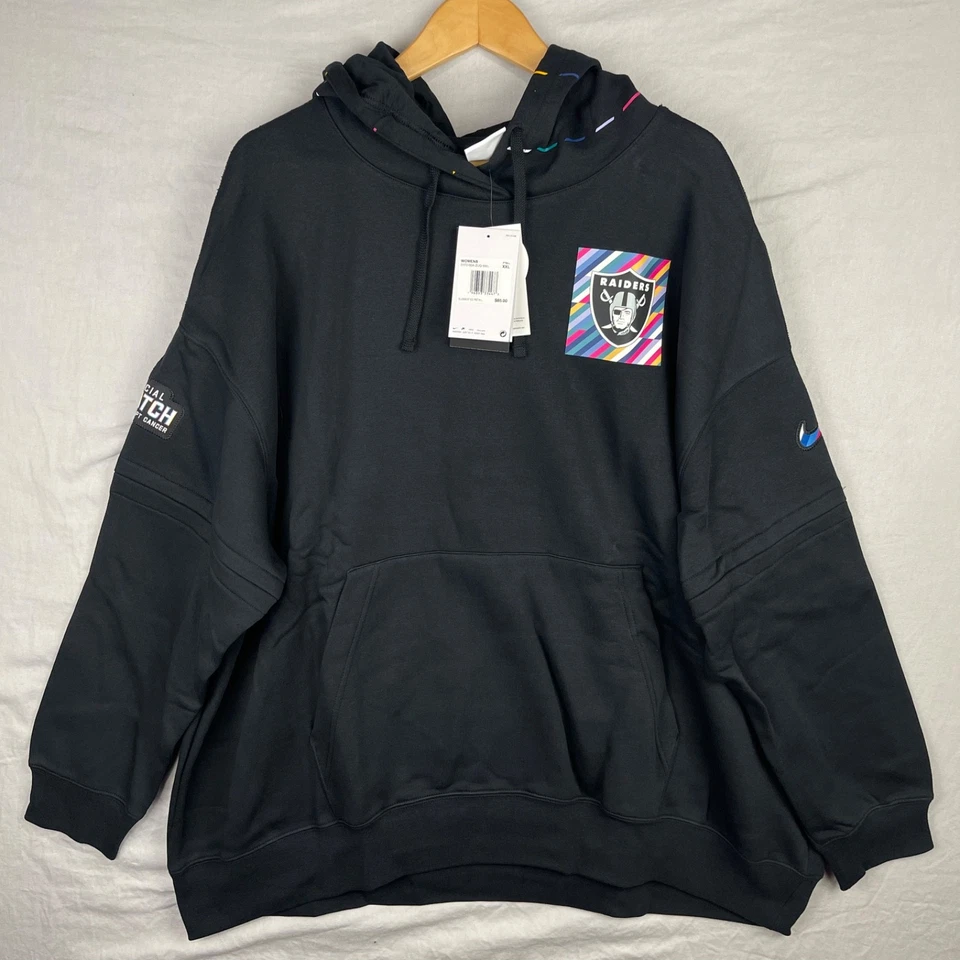 Suéter de Los Vegas Raiders para mujer 2XL XXL Nike Sudadera con capucha NFL Crucial Catch de gran tamaño Foto 1 de 4