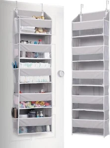 ULG 1 Pack Over Door Organizer with 5 Large Pockets 10 Mesh Side Grey - Picture 1 of 9