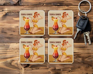 Tequila Sunrise, Posavasos, 4x4", 4mm Grosor, Neopreno, Antideslizante, Resistente, (4sq145) - Imagen 1 de 1
