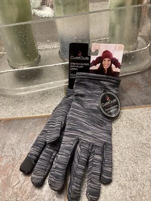 GUANTES ELÁSTICOS CUDDL DUDS DAMAS TWEED NEGRO CON FORRO DE FELPA PANTALLA TÁCTIL COMP OSFA Foto 1 de 4