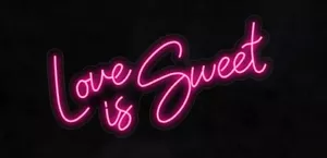 NEW "LOVE IS SWEET'" 36x16 LED FLEX WALL SIGN COLOR OPTION REMOTE LF240 - Picture 1 of 4