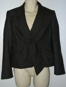 Laura Ashley smart Polka Dot Scarf Front Jacket Pure Wool great uk 14 - Picture 1 of 5