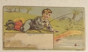 Wheeler And Wilson Manufacturing Victorian Trade Card Boy Fishing VTC1 - Picture 1 of 3