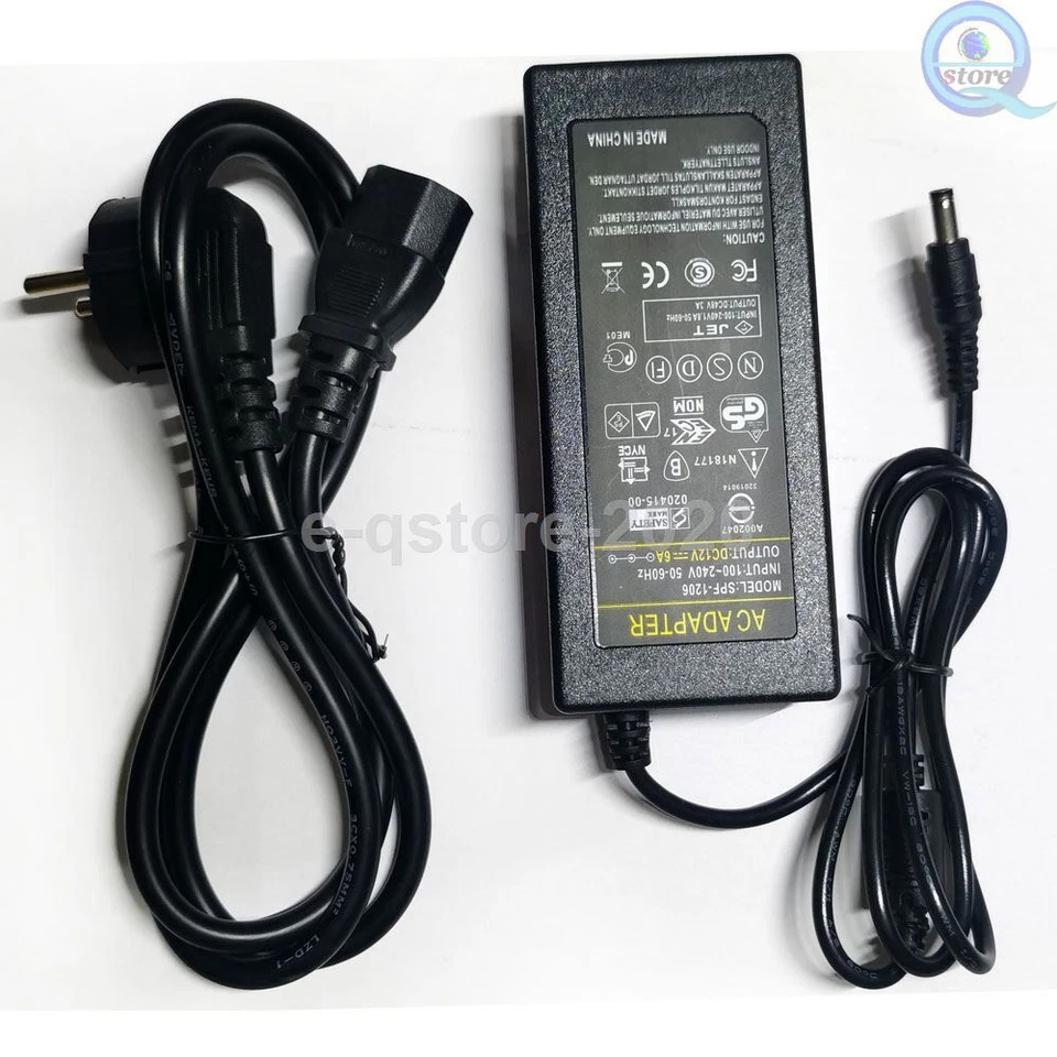 12V 6A Power Adapter/Power Supply Plug Cord for R9A18 LCD Controller Board Kit - Image 1 of 1