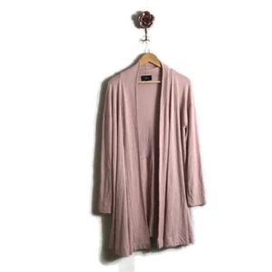 Anthropologie COA Medium Pink Cozy Rayon Open Front Long Line Layering Cardigan - Bild 1 von 7