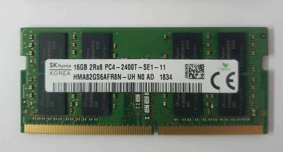 SK Hynix PC4-19200 2400T 16GB 1X16GB DDR4 HMA82GS6AFR8N-UH 260pin Laptop Memory  - Image 1 of 1