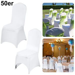 VEVOR 50/100PCS Chair Covers Spandex Folding Banquet White Covers Wedding Party