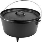 Lodge Yellowstone - 12&quot; Deep Camp Dutch Oven, Power Y Lid, Black